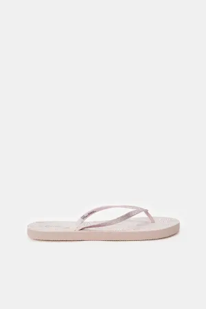 Women Pink Embellished Flip Flop