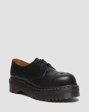 1461 Quad Mademe Black Vintage Smooth Leather Shoes