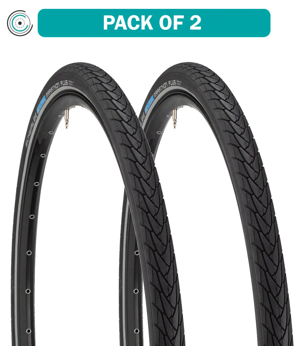 2 Pack Schwalbe Marathon Plus Tire 700 x 32 Clincher Wire Performance Line 11100768