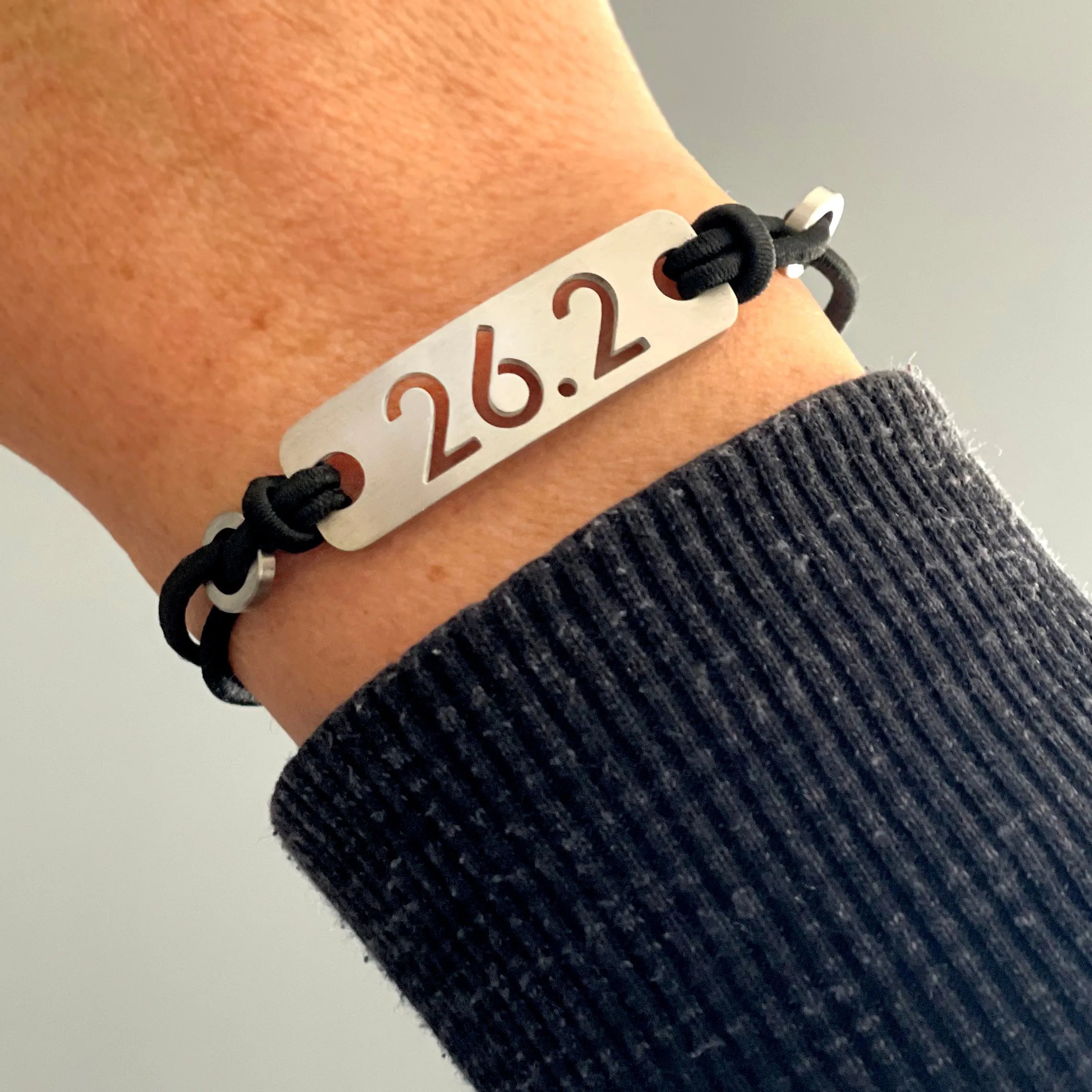 26.2 Marathon Adjustable Stretch Running Bracelet - Black or Pink