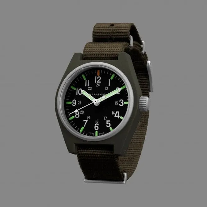 34mm Sage Green General Purpose Quartz MaraGlo (GPQ) Nylon DEFSTAN Watch