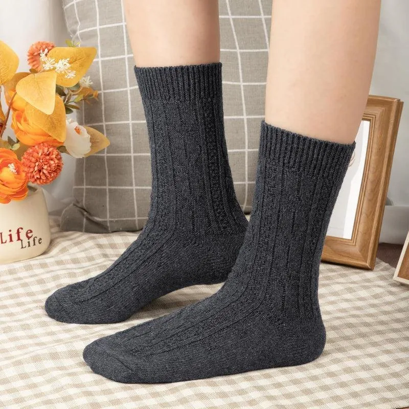 5 Pairs Versatile Wool Blend Socks – All Day Warmth