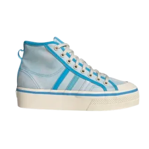 Adidas Women's Nizza Platform Mid Shoes - Almost Blue / Pantone / Wonder White