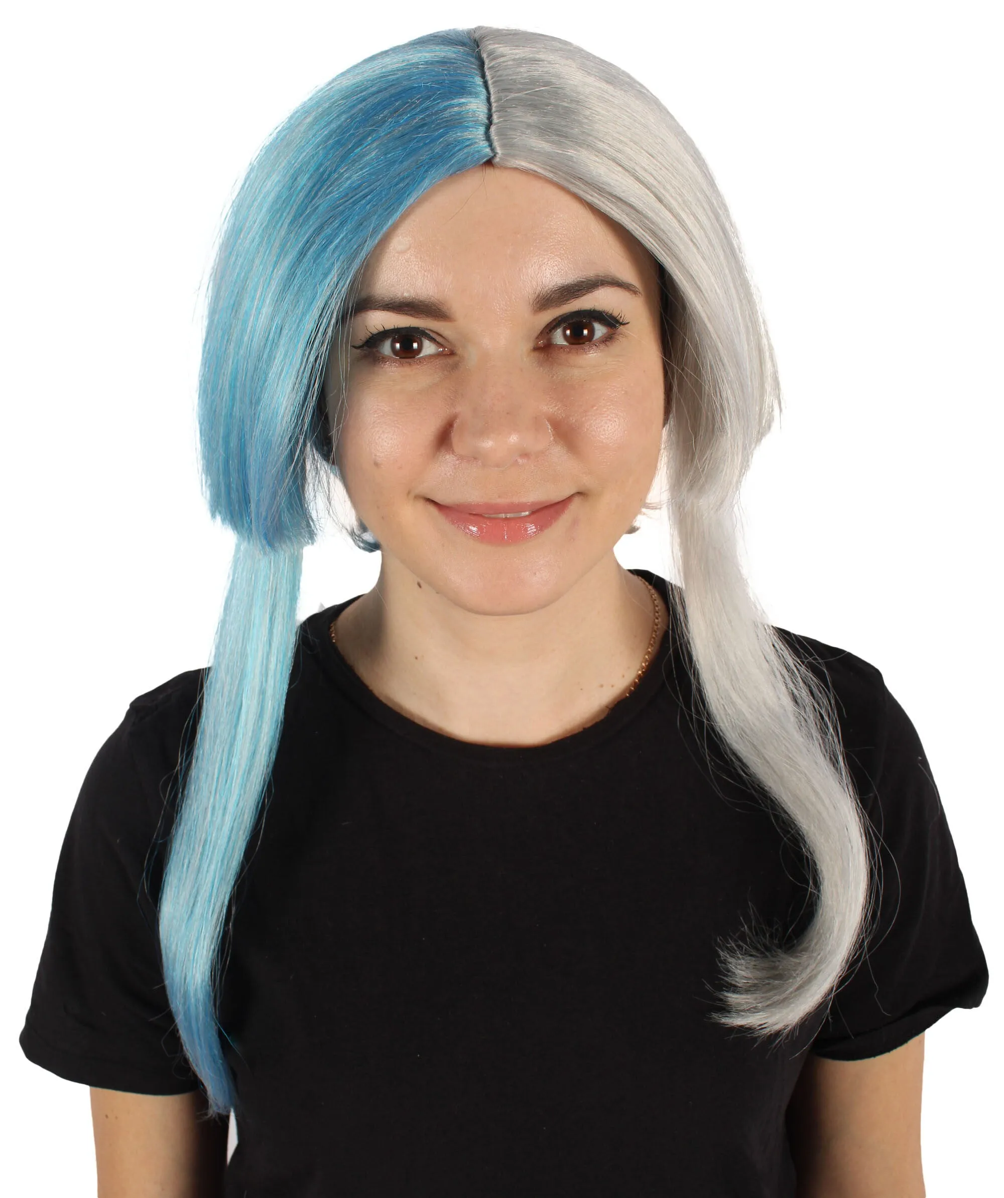 Adult Women's Anime Gems Gray & Blue Wig | Halloween and Cosplay Wig | Flame-retardant Synthetic Fiber