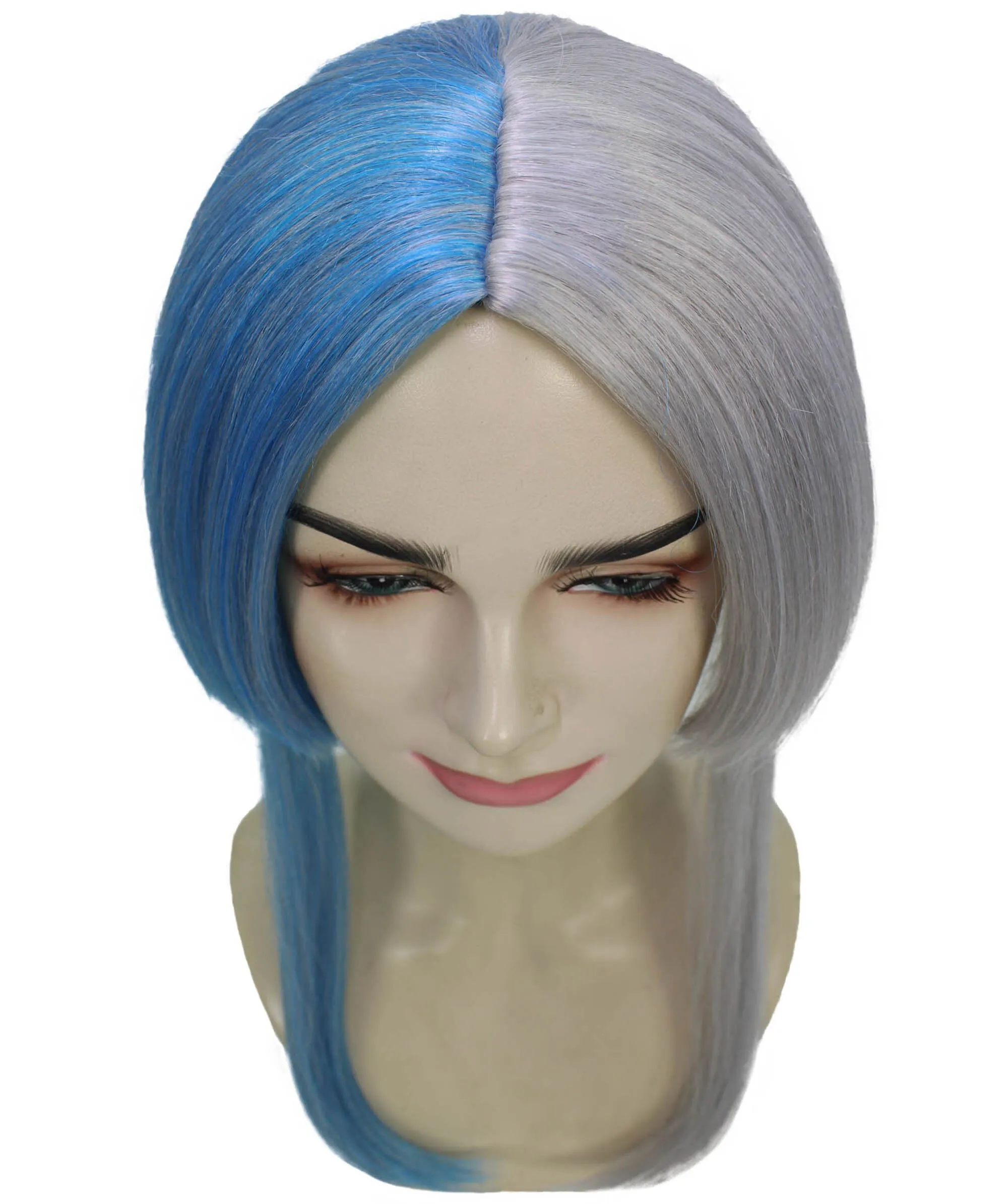 Adult Women's Anime Gems Gray & Blue Wig | Halloween and Cosplay Wig | Flame-retardant Synthetic Fiber