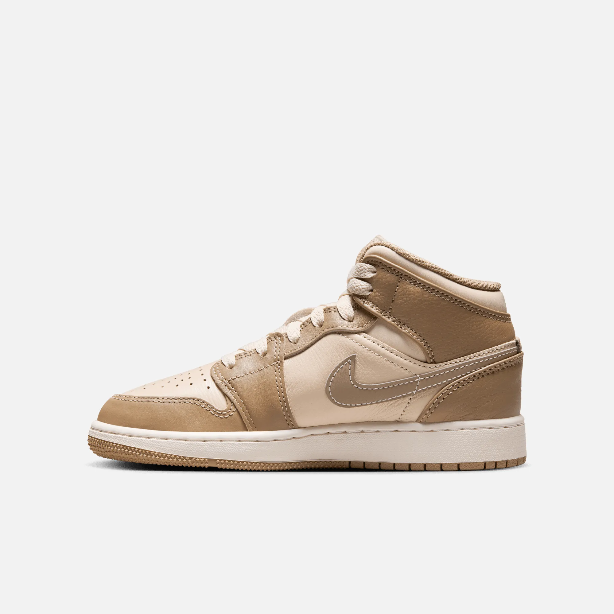 Air Jordan Big Kids' 1 Mid Legend Light Brown (GS)