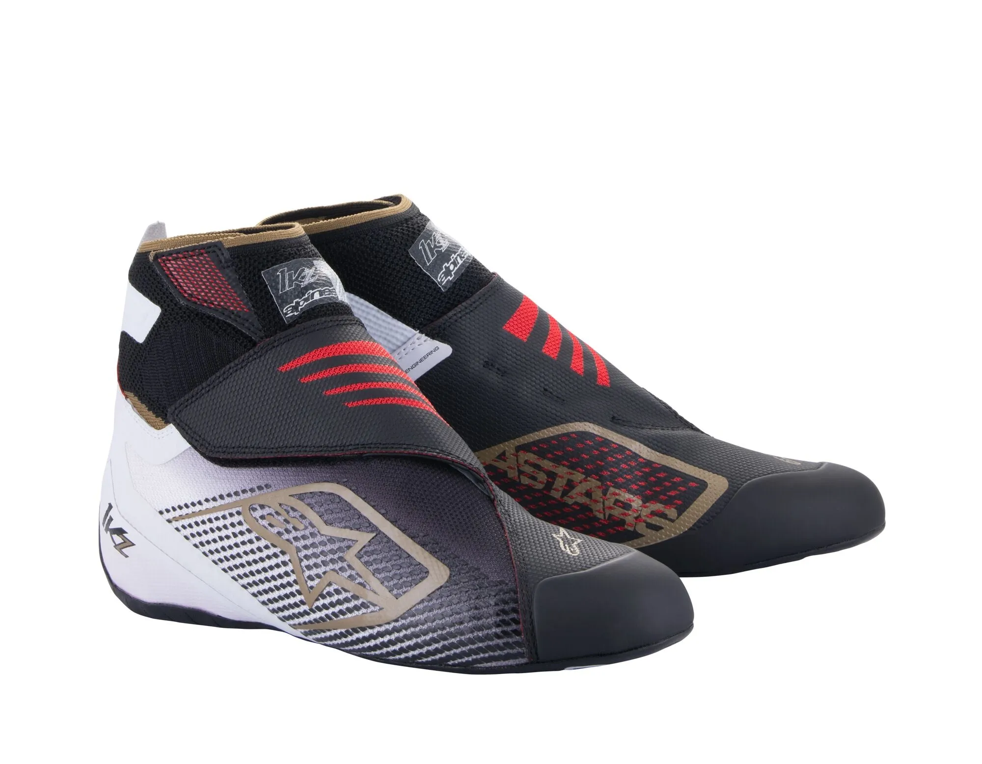 ALPINESTARS 2713023_1059_8,5 Karting shoes TECH-1 KZ V2, black/white/gold, Size 41