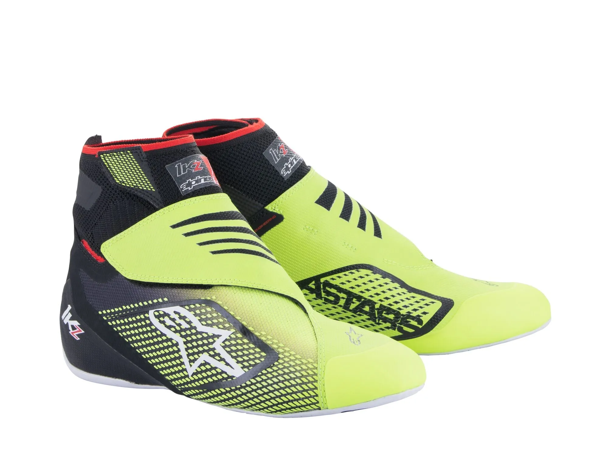 ALPINESTARS 2713023_155_3,5 Karting shoes TECH-1 KZ V2, black/yellow fluo, Size 35