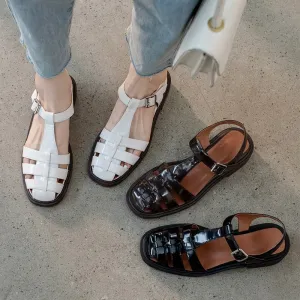 Amozae 2023 new Women sandals natural leather 22-25cm cowhide pigskin sheepskin full leather Vintage Roman sandals fashion women shoes