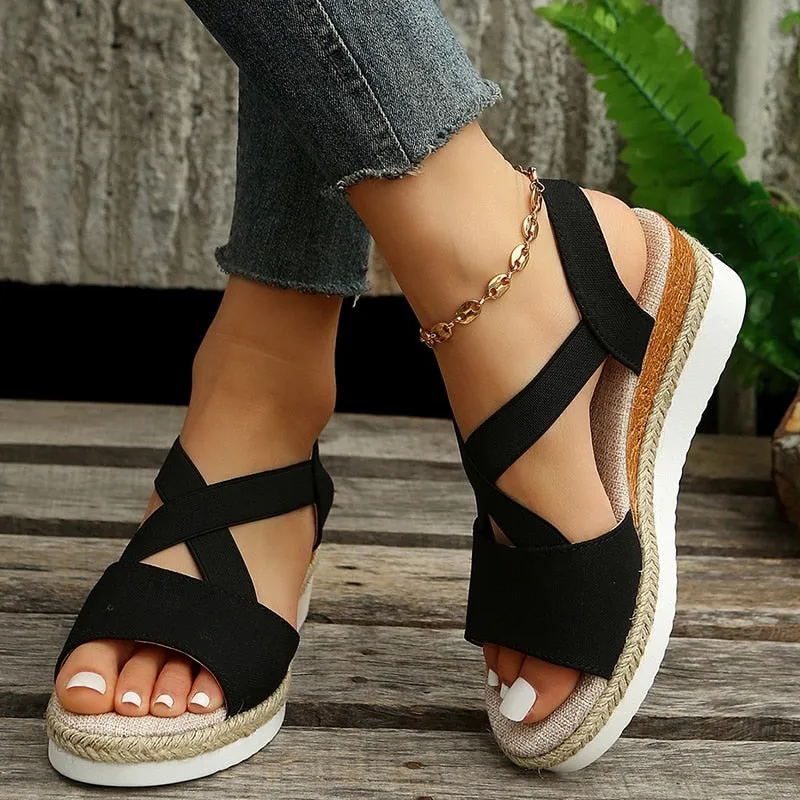 Amozae Fashion Summer Wedge Sandals for Women Lightweight Platform Gladiator Shoes Woman Plus Size Non Slip Casual Sandalias Mujer 2023