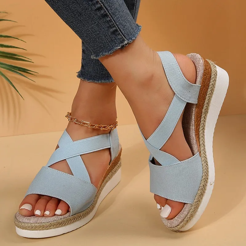 Amozae Fashion Summer Wedge Sandals for Women Lightweight Platform Gladiator Shoes Woman Plus Size Non Slip Casual Sandalias Mujer 2023