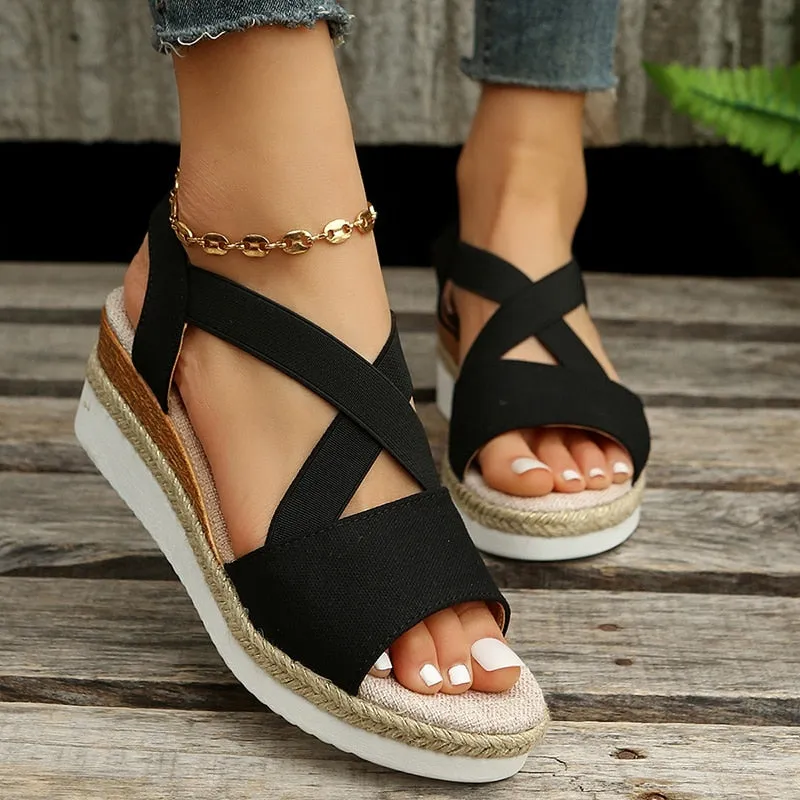 Amozae Fashion Summer Wedge Sandals for Women Lightweight Platform Gladiator Shoes Woman Plus Size Non Slip Casual Sandalias Mujer 2023