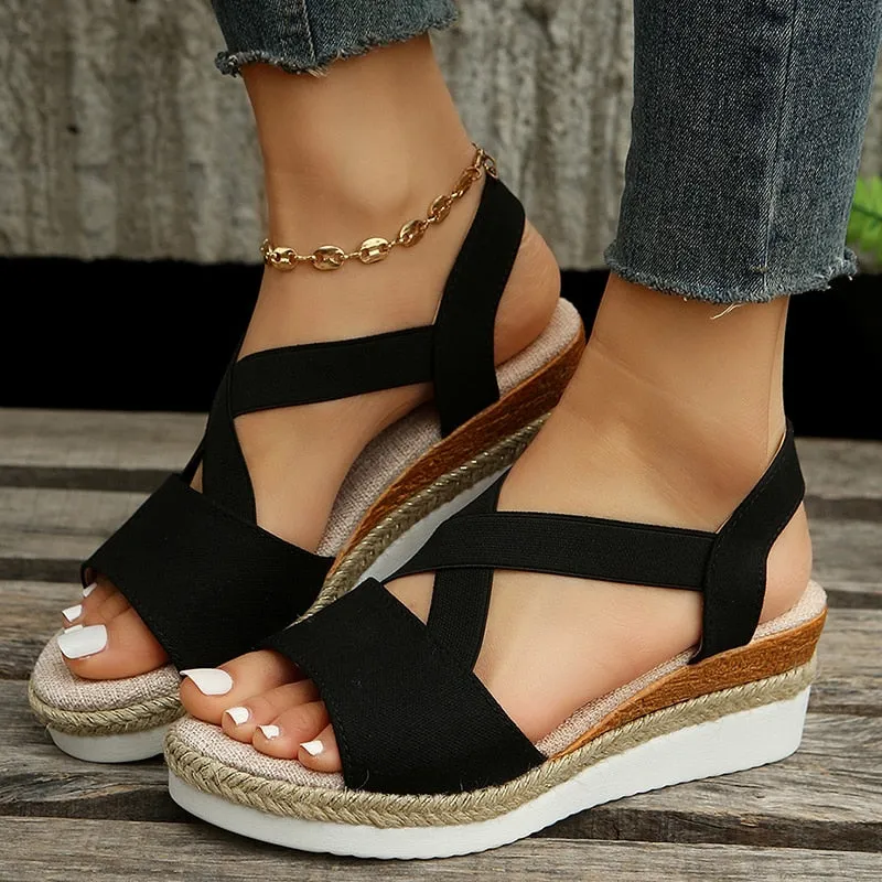 Amozae Fashion Summer Wedge Sandals for Women Lightweight Platform Gladiator Shoes Woman Plus Size Non Slip Casual Sandalias Mujer 2023