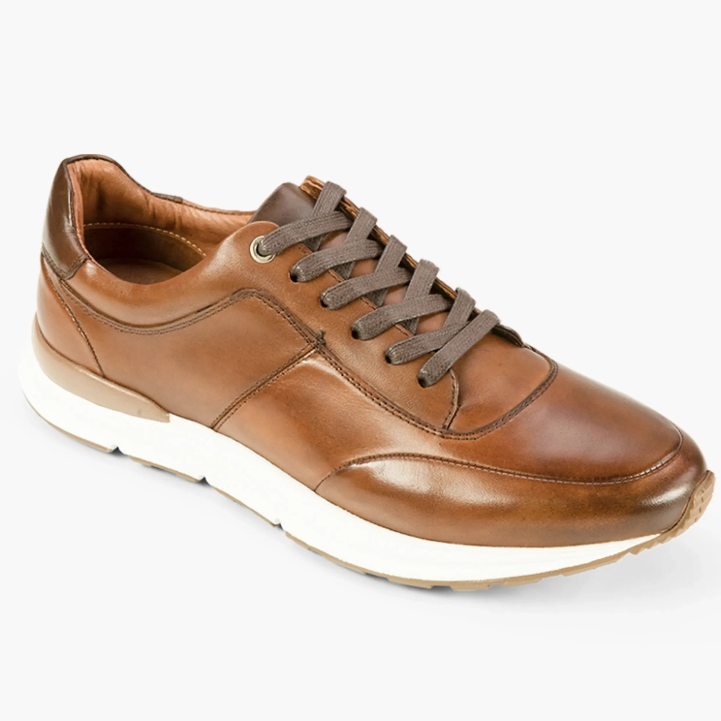 AZOR LA MODE  Men's Calabria Smart Leather Trainers ZM3827 Tan