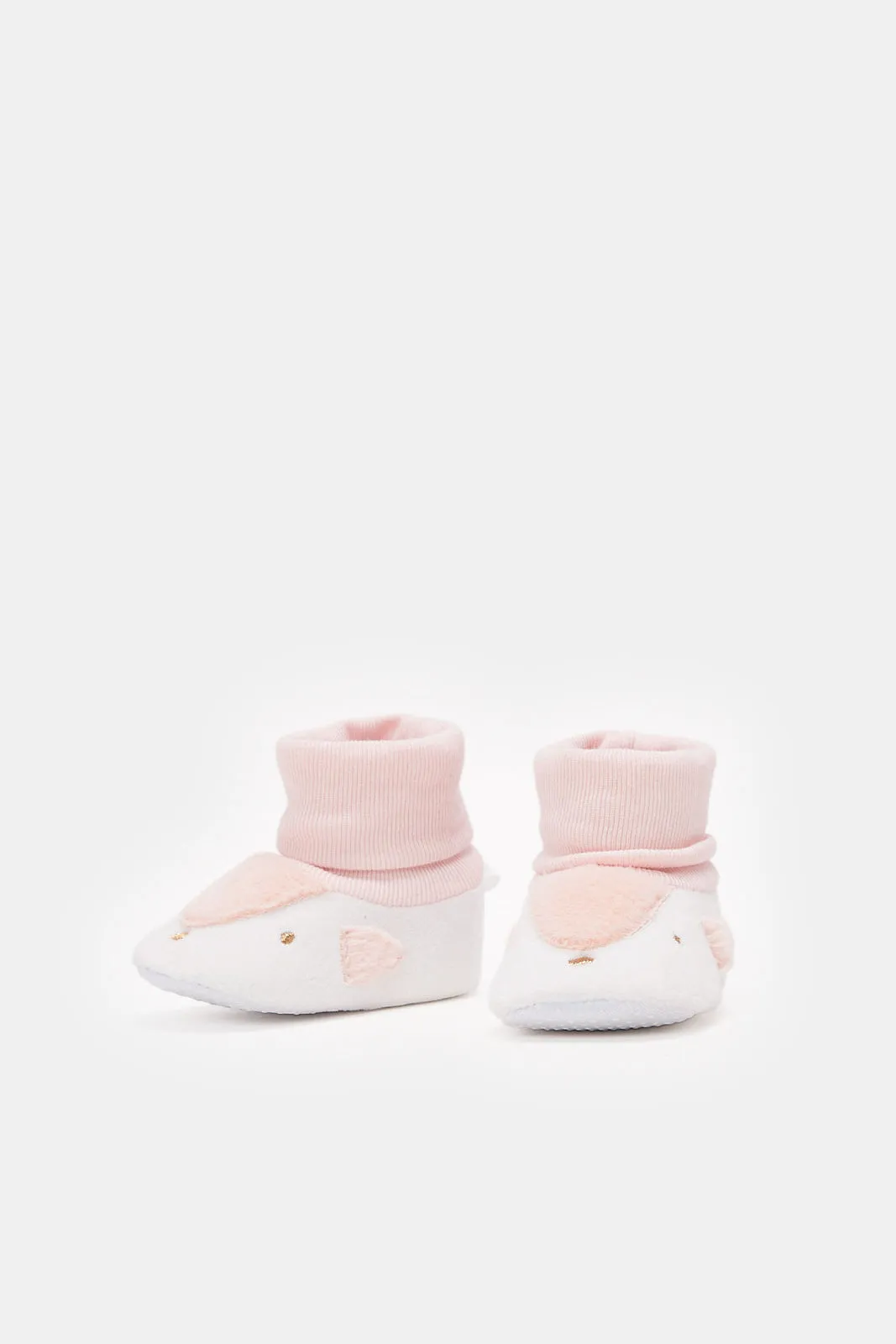 Babies Pink And White Mouse Bootie