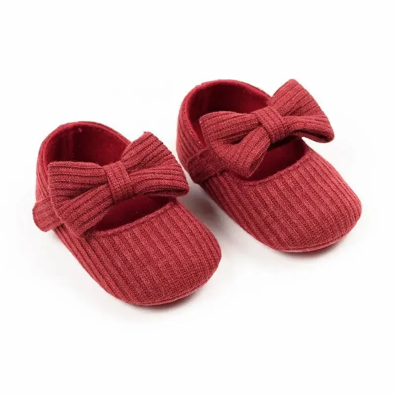 Baby Girl Flower Shape Shoes Knitted Knitting Soft Soles Non-slip Flowers Bow Tie Infant Newborns First Walkers Toddler Girl Sho