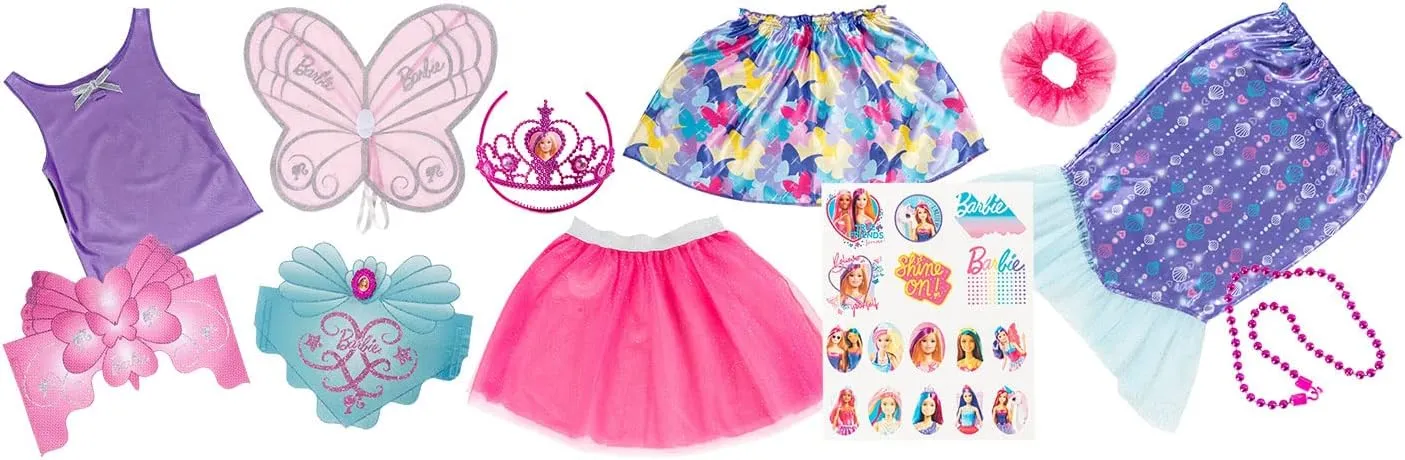 Barbie Dress Up Trunk Featuring 3 Costumes   Accessories for Kids - Mattel Barbie