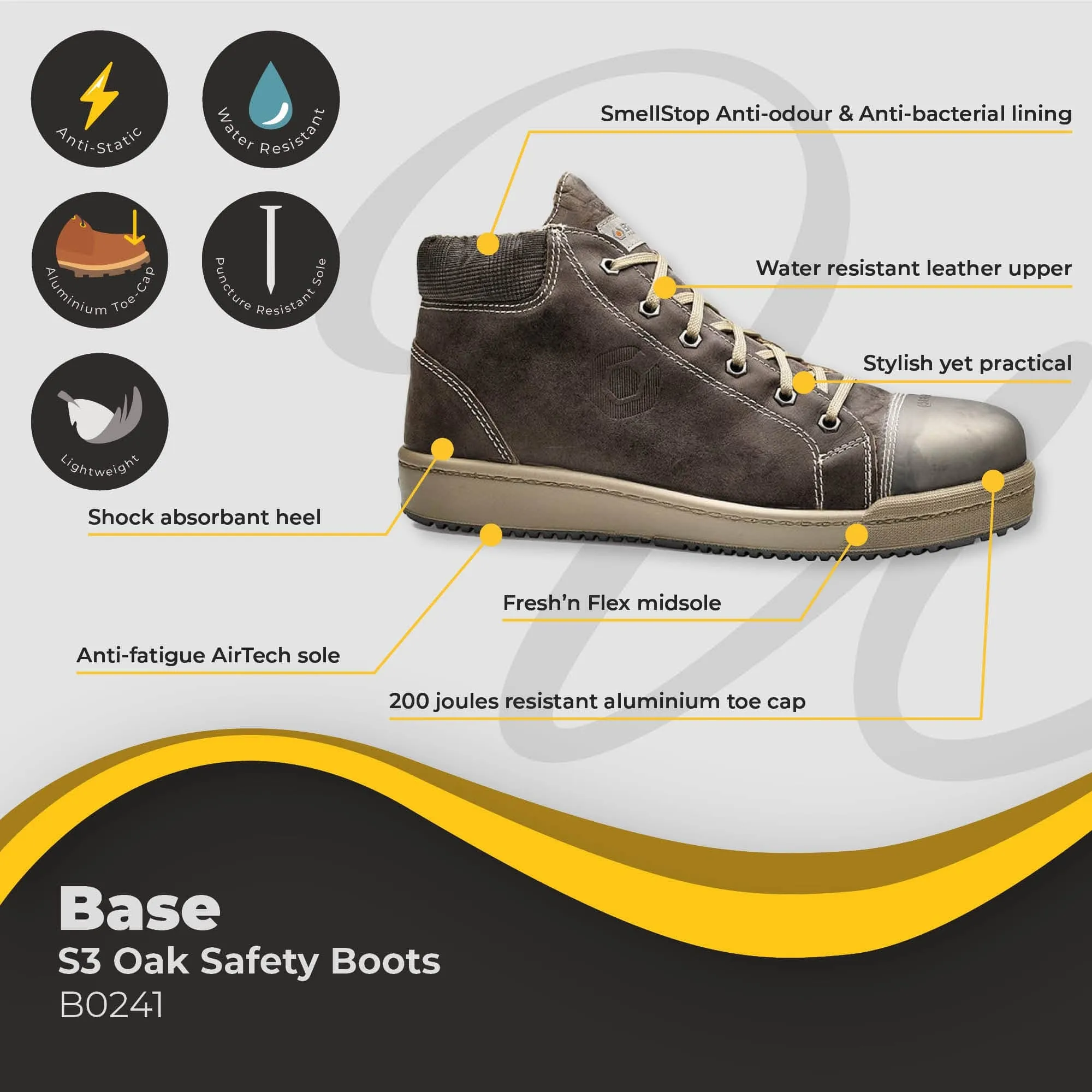 Base Oak S3 Mens Safety Boot B0241