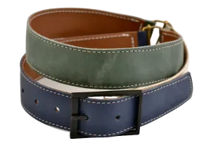 Belt | narrow | Mixed leather linked