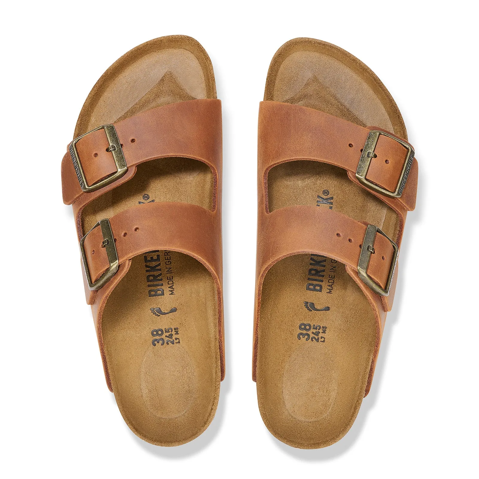 Birkenstock Arizona Slide Sandal (Men) - Cognac Oiled Leather