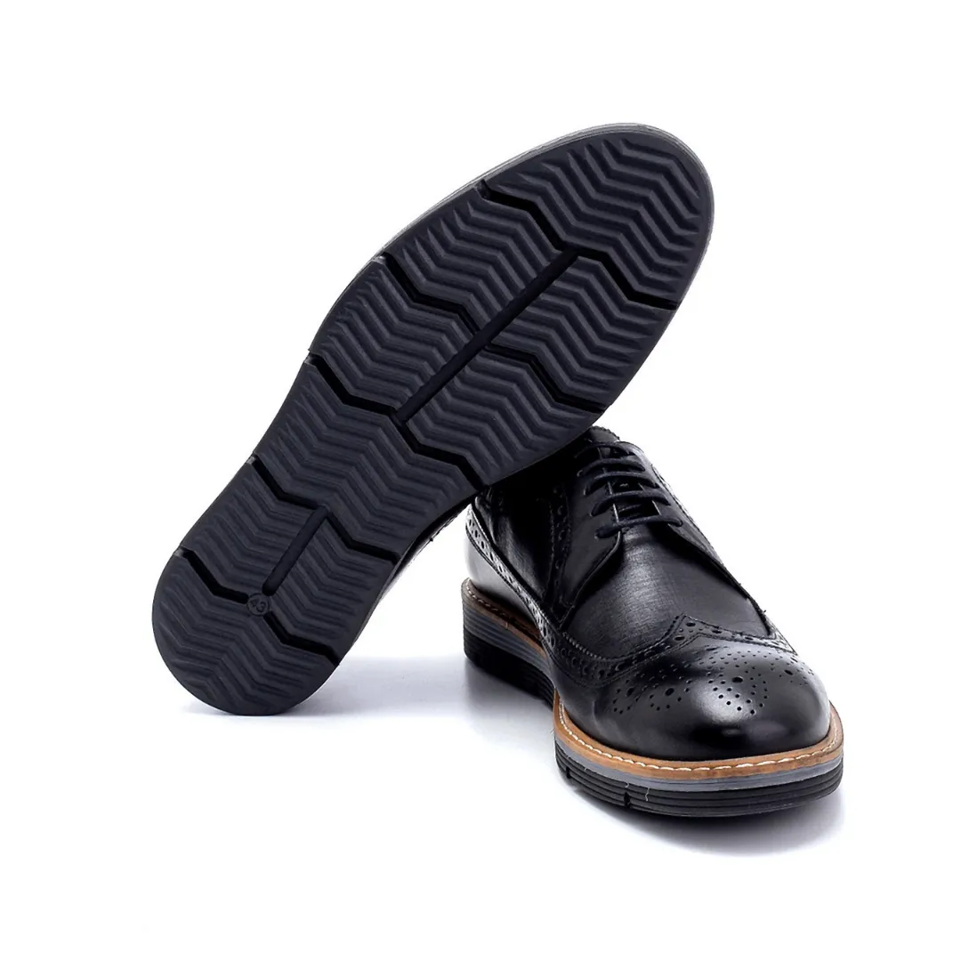 Black Men Leather Casual Shoe