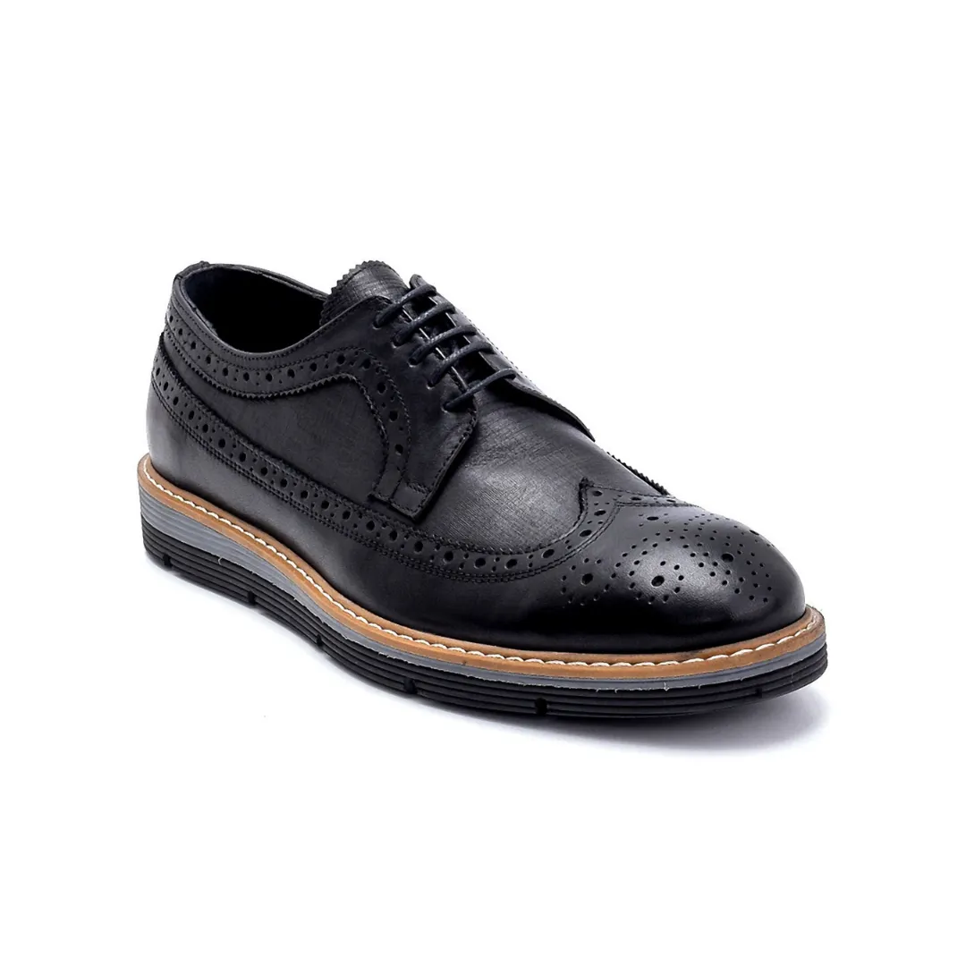 Black Men Leather Casual Shoe