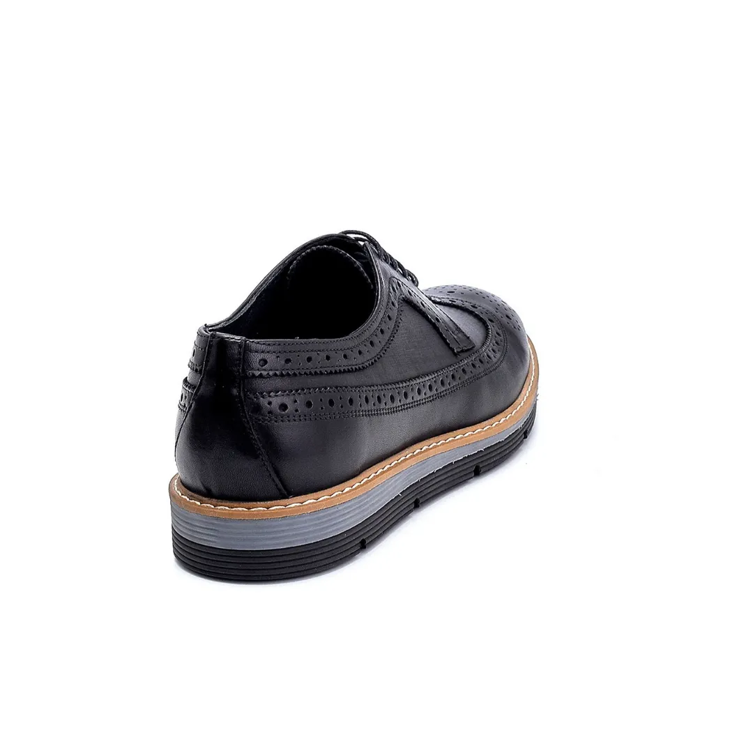 Black Men Leather Casual Shoe