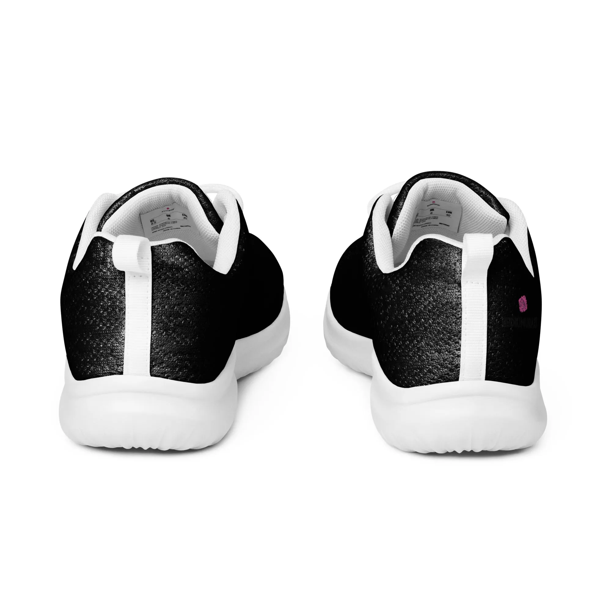 Black Solid Color Men's Sneakers, Solid Black Color Modern Breathable Lightweight Men’s Athletic Shoes (US Size: 5-13)