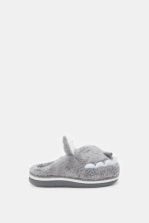 Boys Grey 3D Animal Slippers