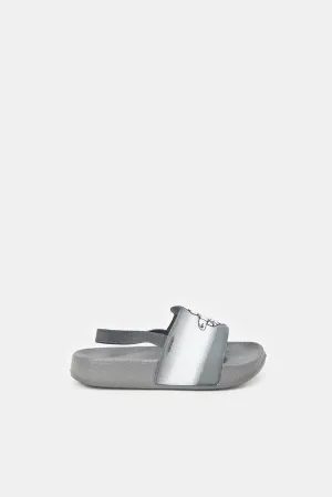 Boys Grey Astronaut Embossed Slide