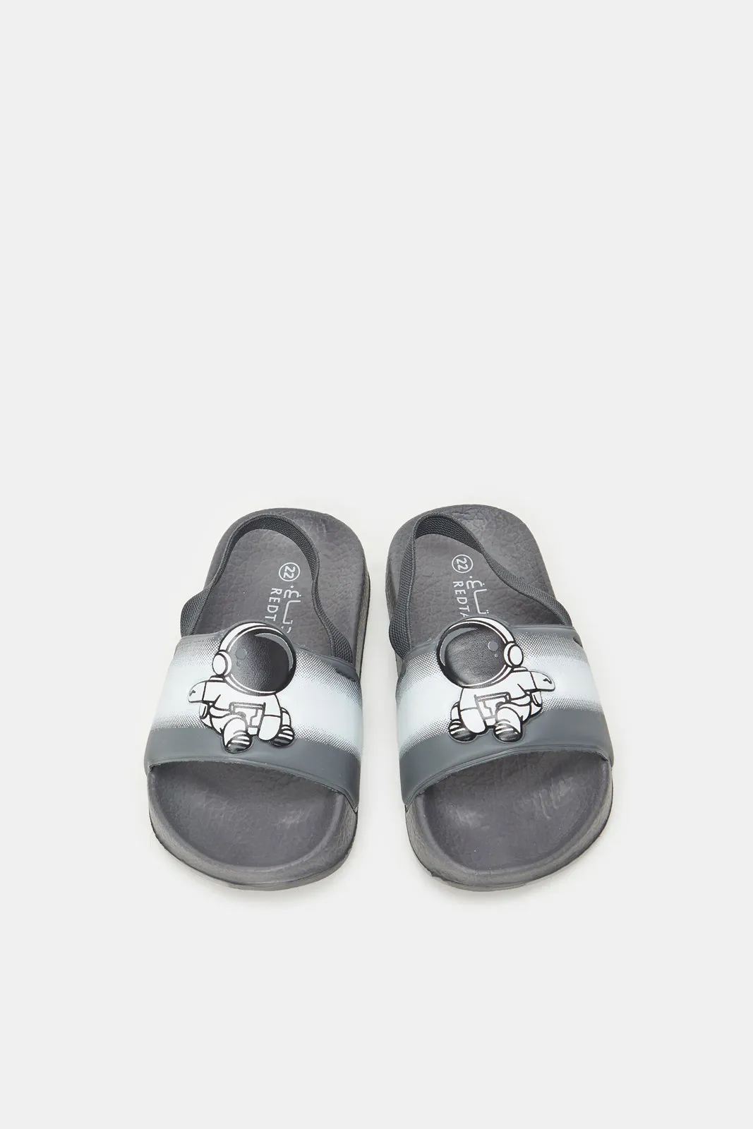 Boys Grey Astronaut Embossed Slide