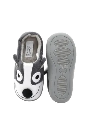 Boys Grey Character Panda Slipper