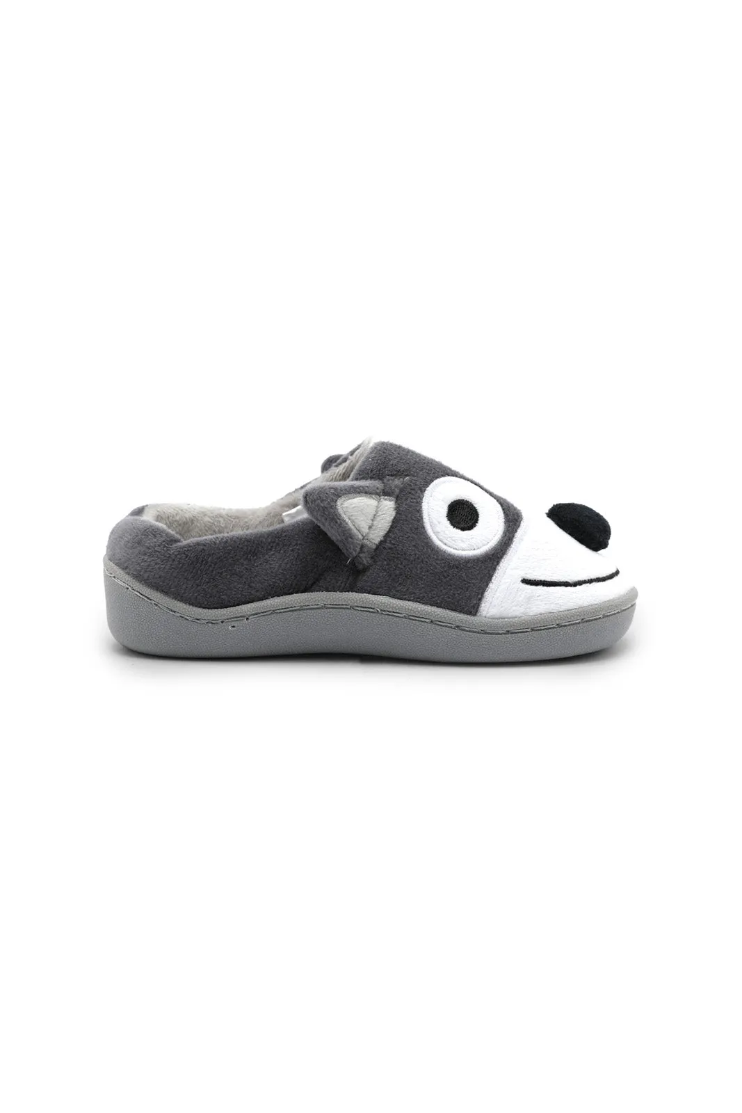 Boys Grey Character Panda Slipper