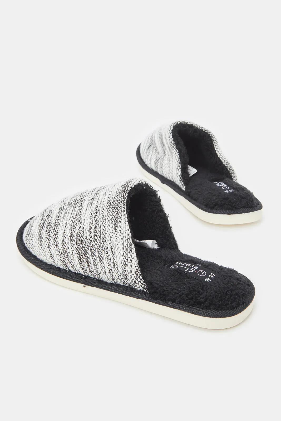 Boys Grey Textured Mule Slipper