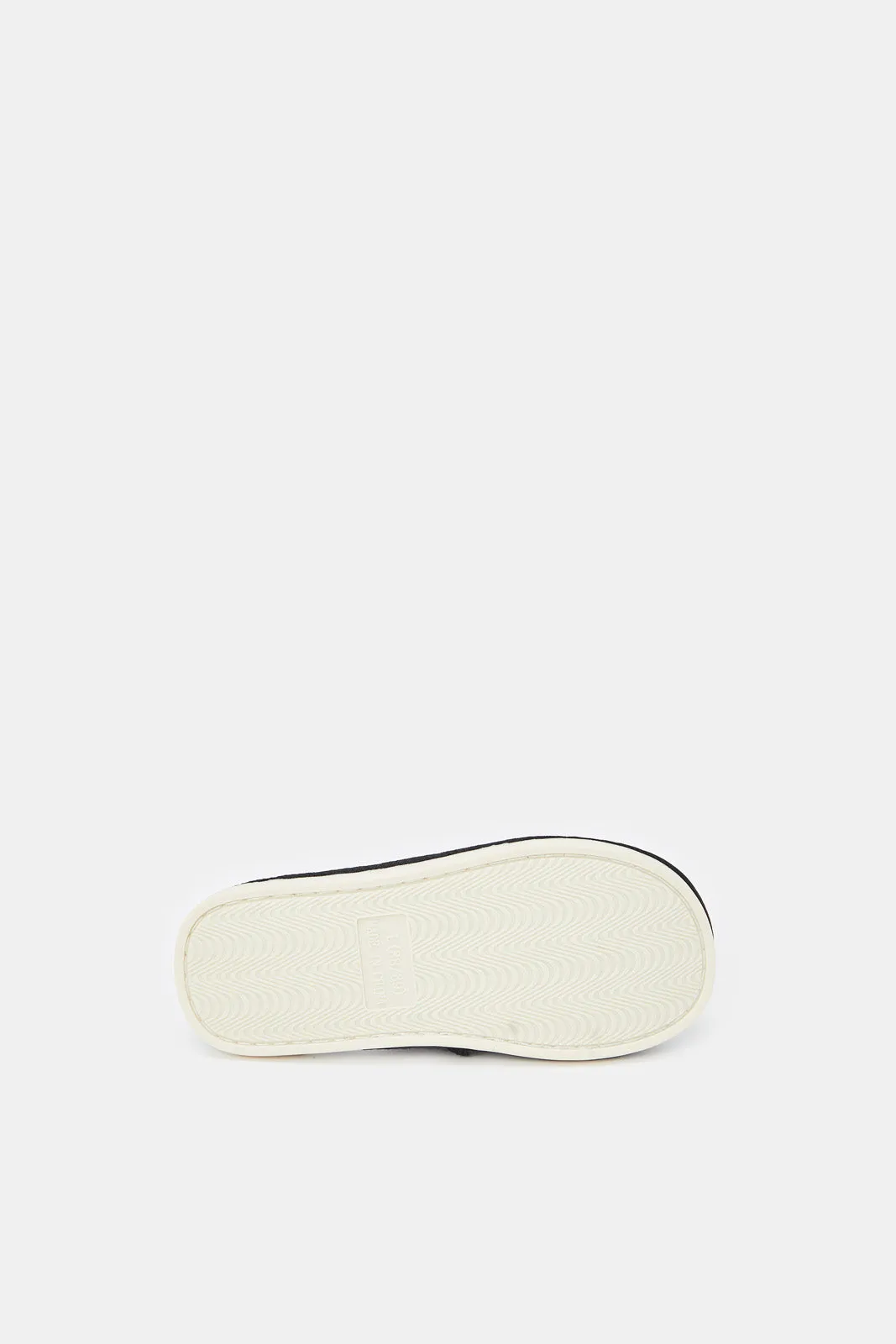 Boys Grey Textured Mule Slipper