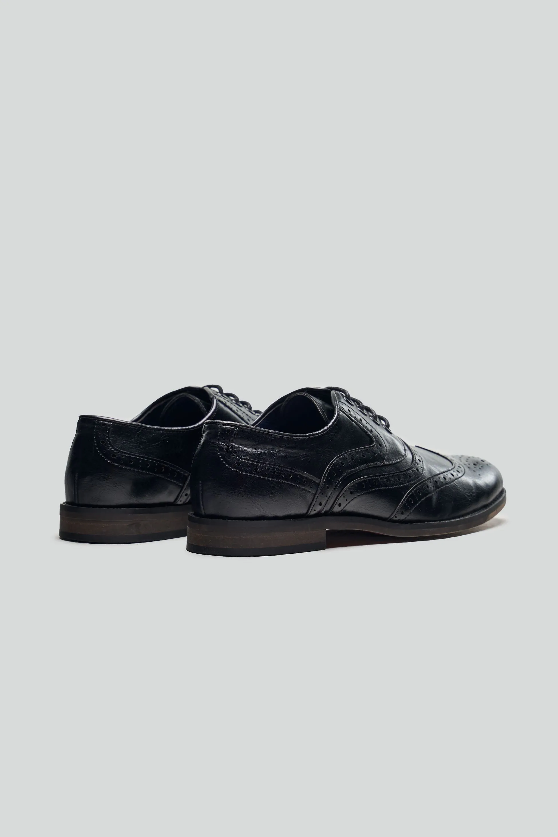 Boys Lace Up Oxford Brogue shoes - RUSSEL - Black