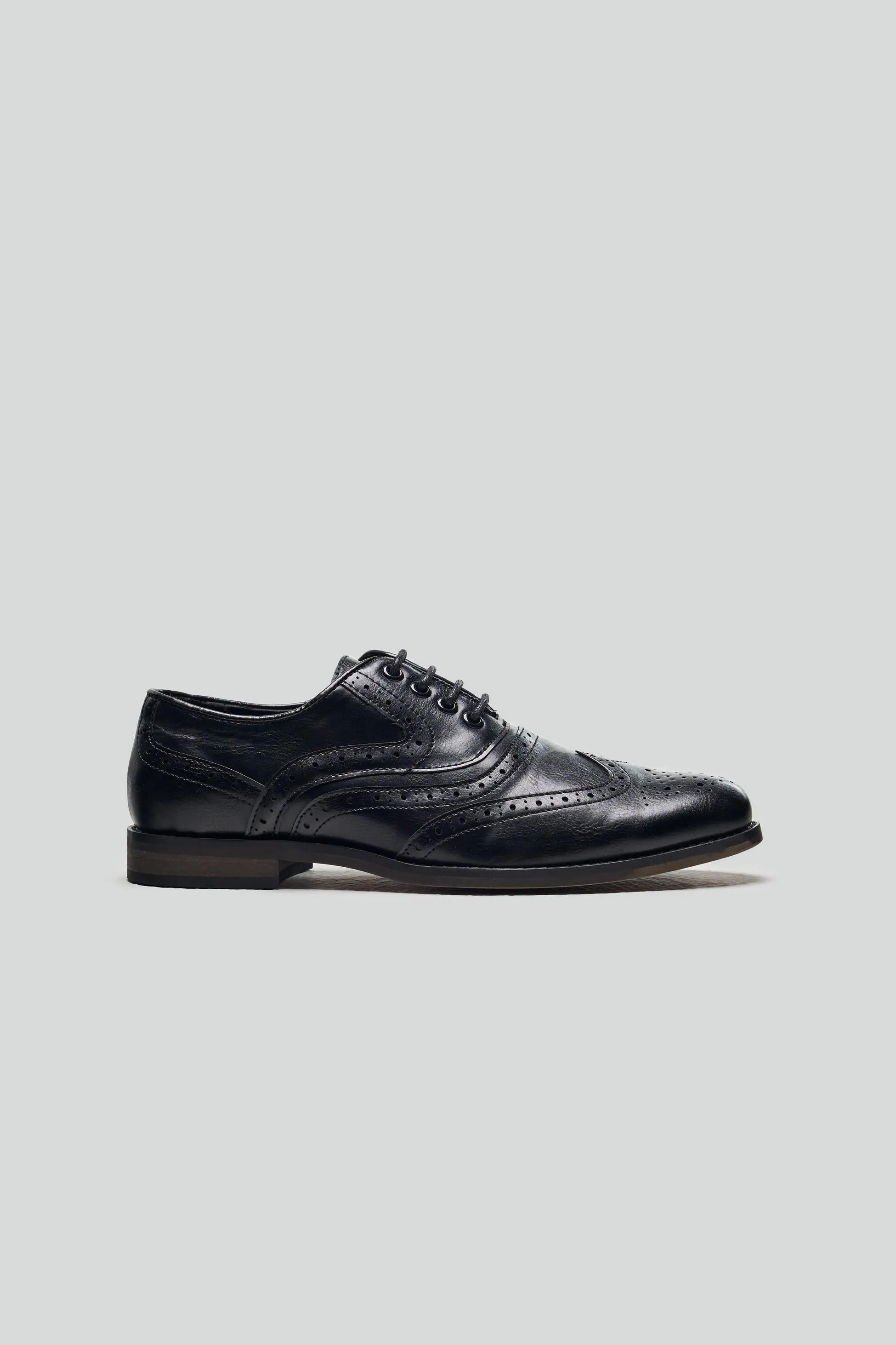 Boys Lace Up Oxford Brogue shoes - RUSSEL - Black