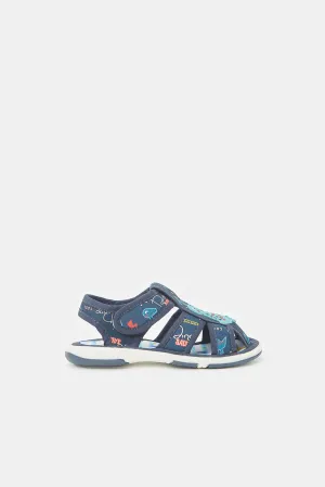 Boys Navy Dinosaur Pumps