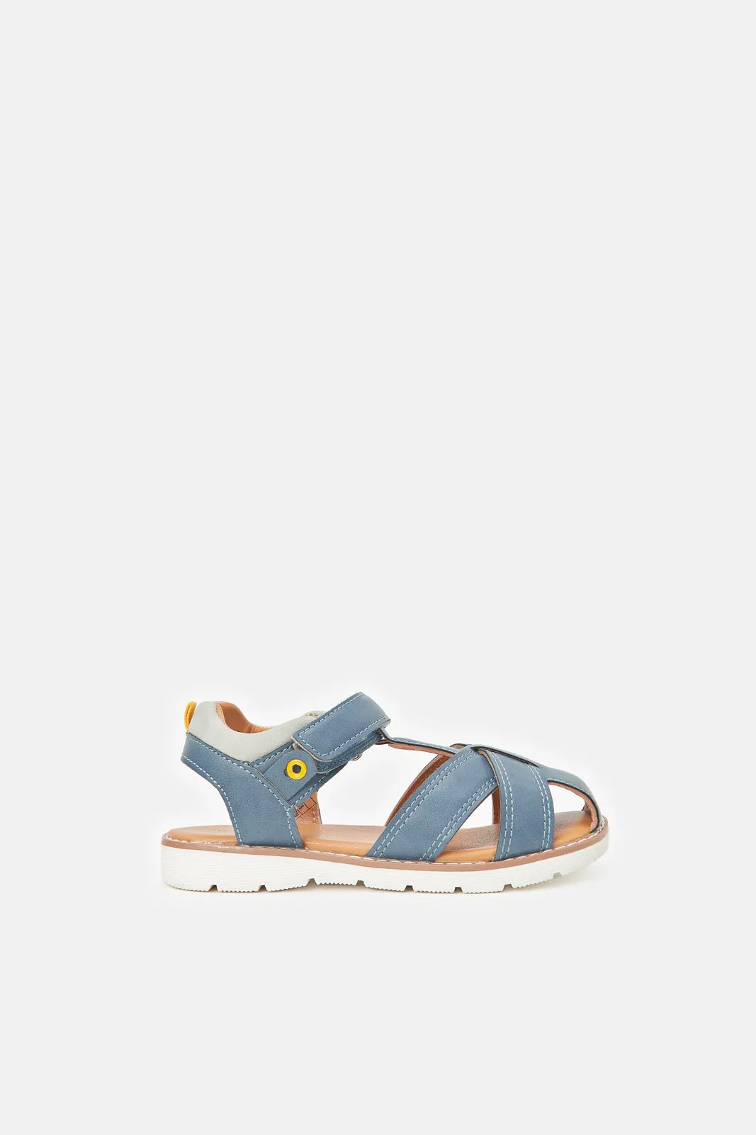 Boys Navy Strappy Comfort Fisherman Sandal