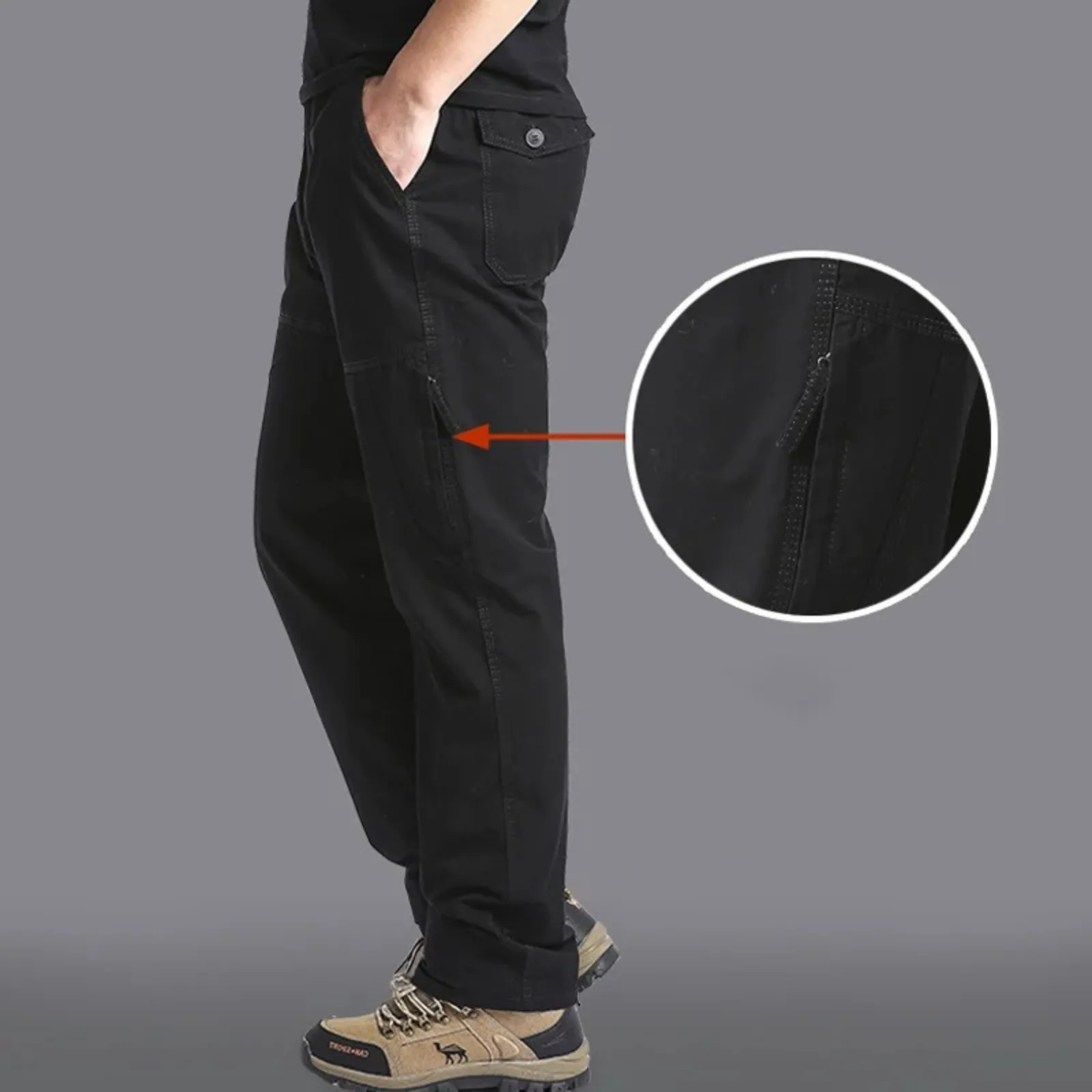 Cargo trousers men - Comfortable outdoor trousers with zip pockets, robust