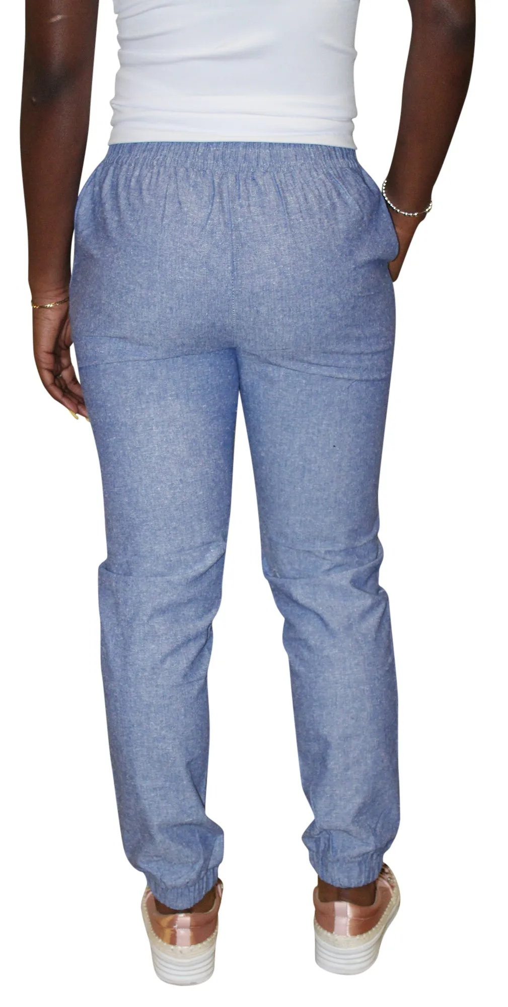 Chances R Womens Linen Denim Jogger