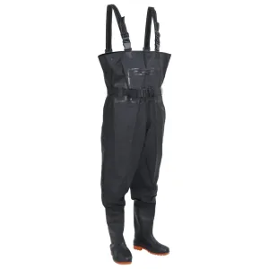 Chest Waders with Boots and Belt Black Size 38