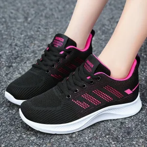 Comfy Womens Low Top Breathable Mesh Running Shoes - Lightweight, Lace-Up, Tassel Embellished, EVA Insole, PVC Sole for Summer Jogging, Walking, and Outdoor Sports