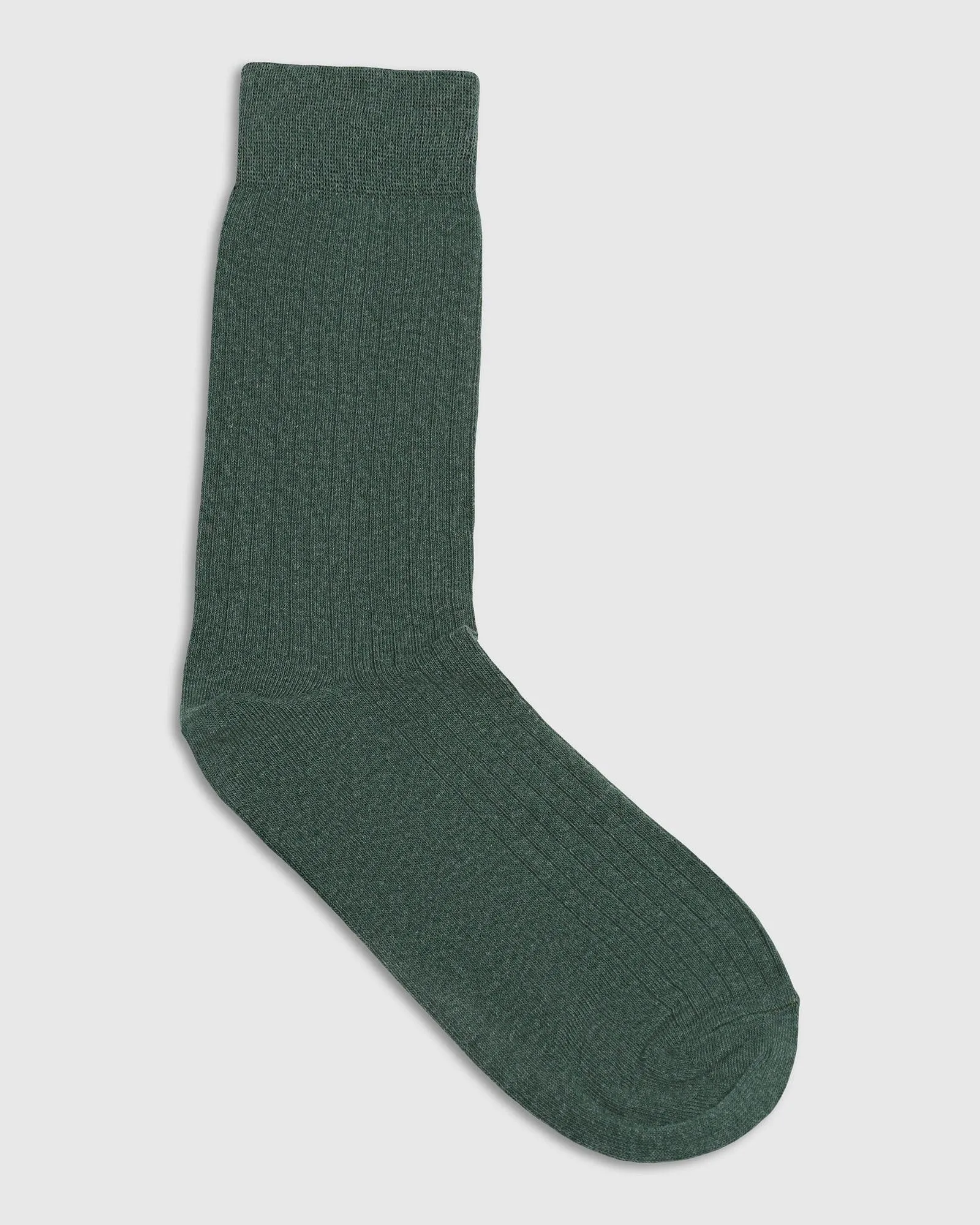 Cotton Forest Green Textured Socks - Turkey