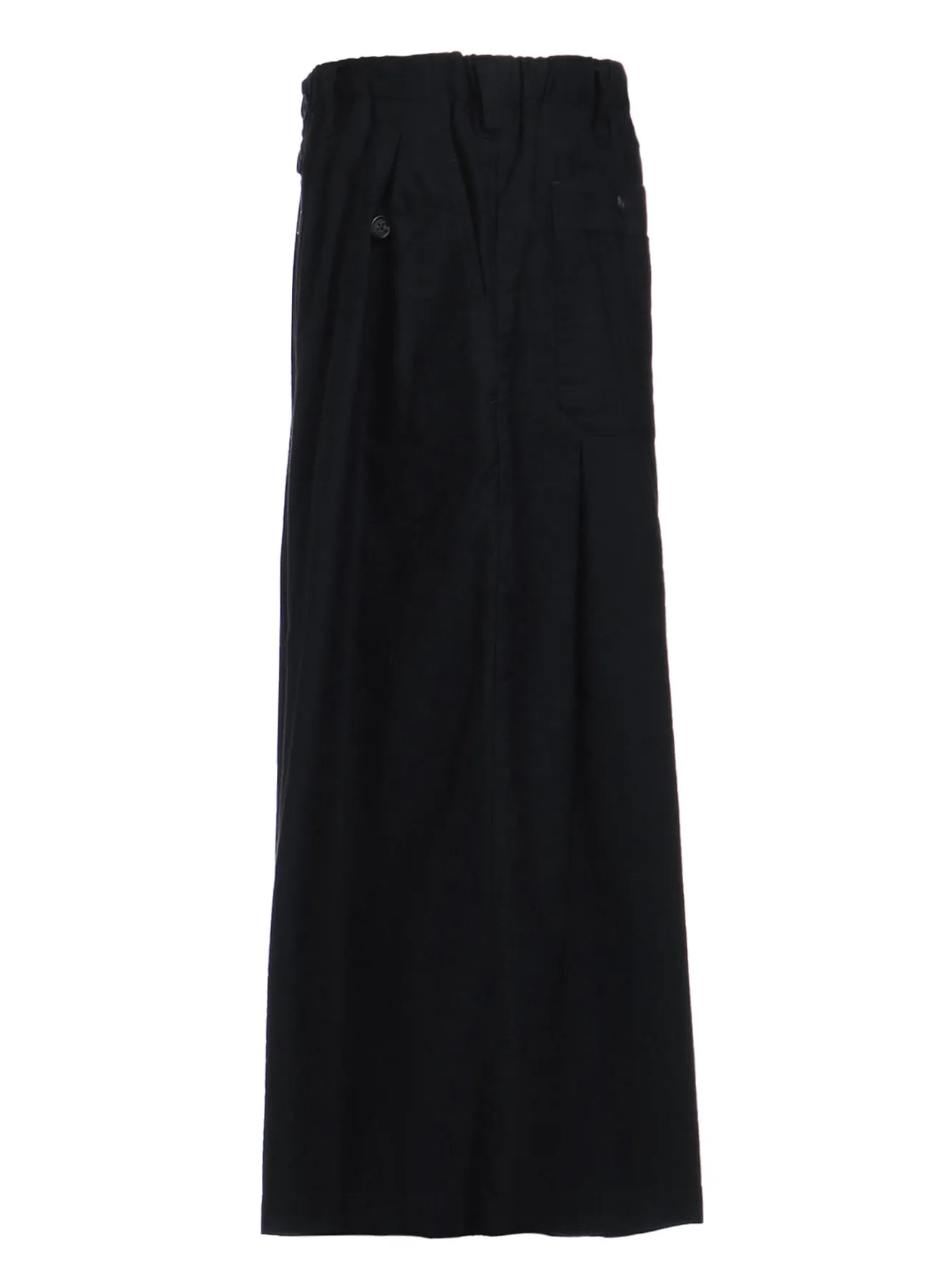 COTTON TWILL CROPPED WIDE PANTS WITH GUSSETED FLAP POCKET