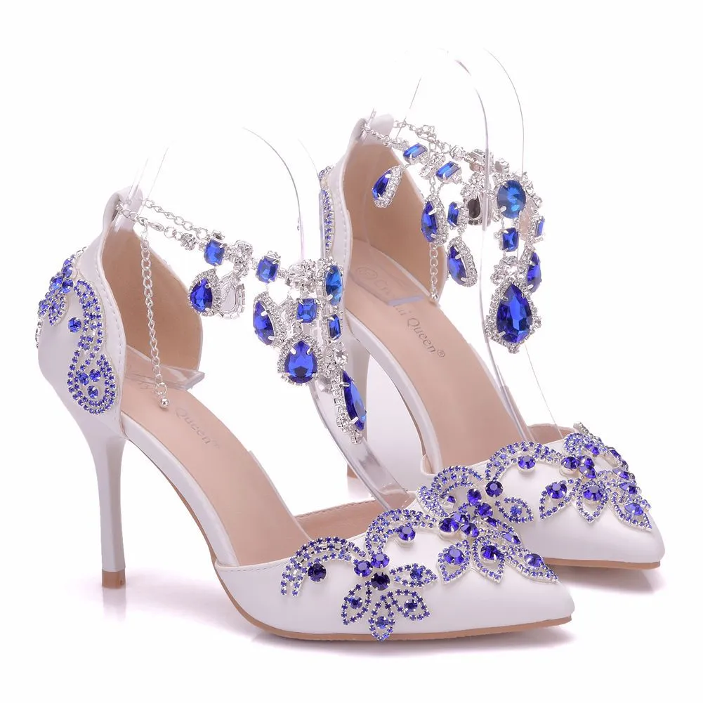 Crystal Stilettos Heel Pointed Sandals