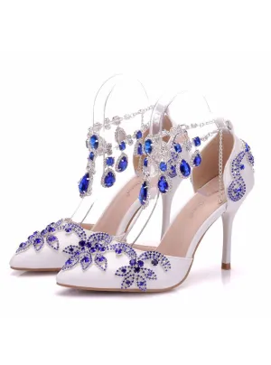 Crystal Stilettos Heel Pointed Sandals