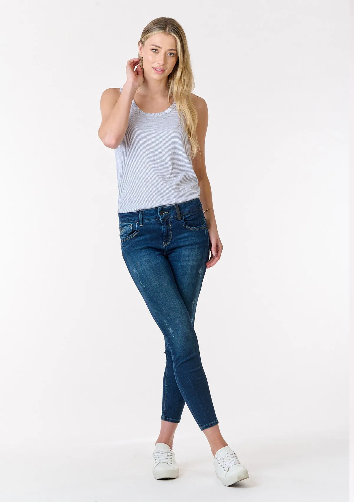 Cynthia Y Luni Mid Rise Slim Ankle Jean