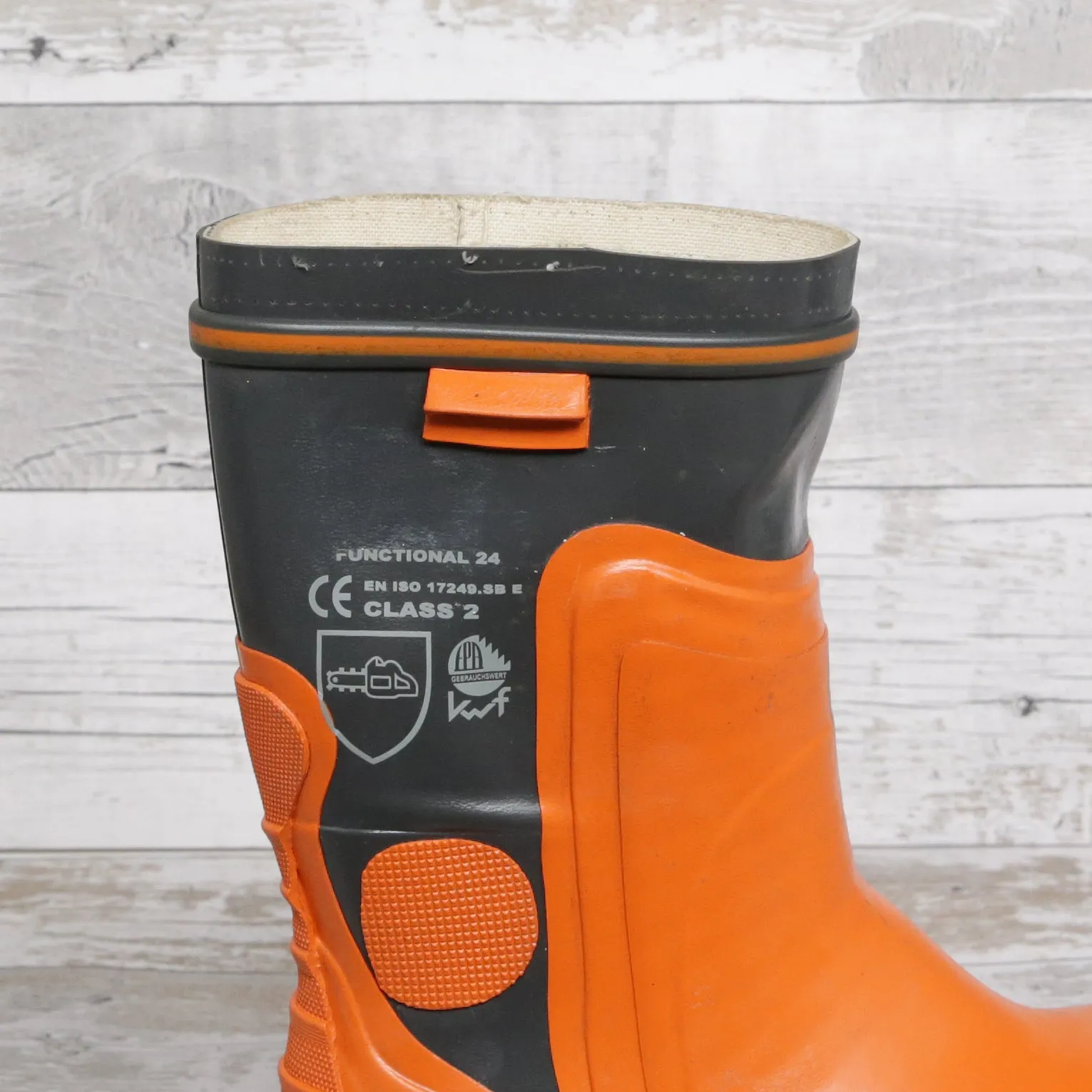 De-Branded Steel Toe Cap Chainsaw Class 2 Wellington Boots UK6.5