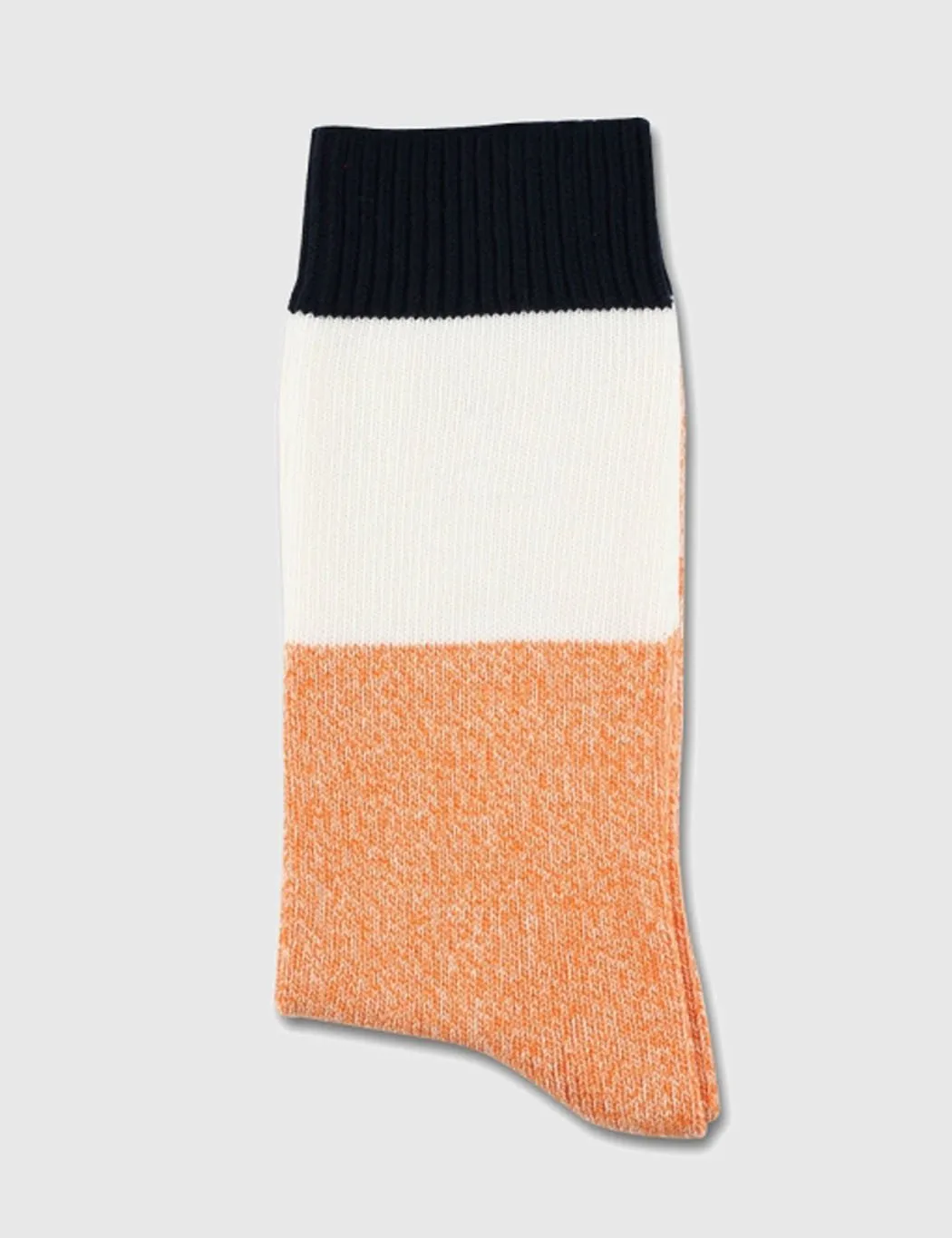 Democratique x Pointer Relax Block Socks - Navy/White/Orange